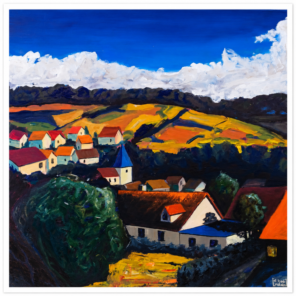 Dorf unter weitem&nbsp;Himmel